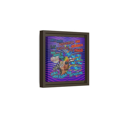 drop the beat - framed canvas art (purple wave)