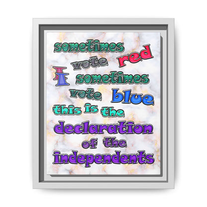 declaration of the independents - framed canvas art (white marble)