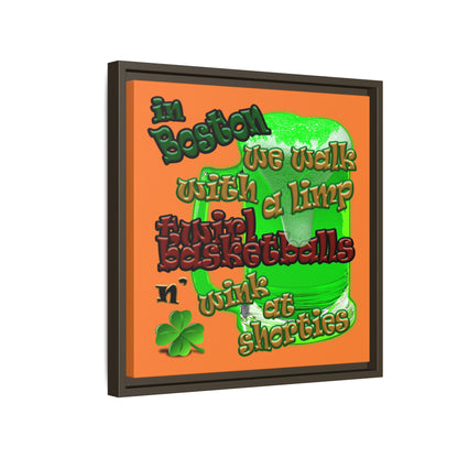 celtics logo - framed canvas art (crusta)
