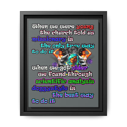 doggystyle - framed canvas art (dark grey)