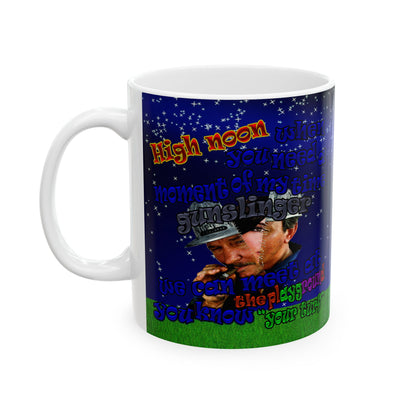 high noon - White Mug ('snoops' background)