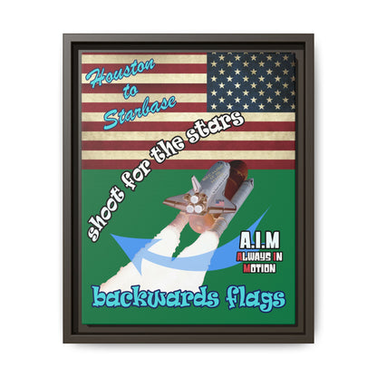 shoot for the stars - framed canvas art (dark green)