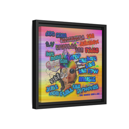 drop the beat - framed canvas art (color blur)