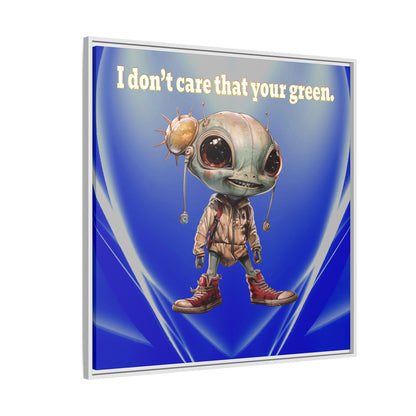 I don't care that your green - framed canvas art (blue-white wave)