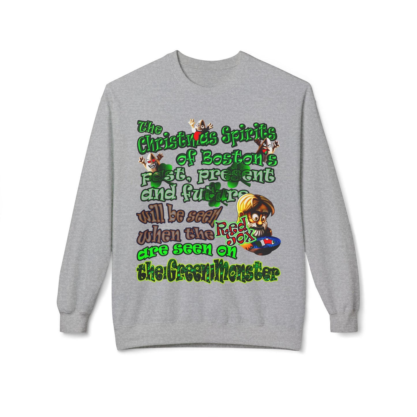 christmas spirits of boston - Unisex Midweight Softstyle Fleece Crewneck Sweatshirt
