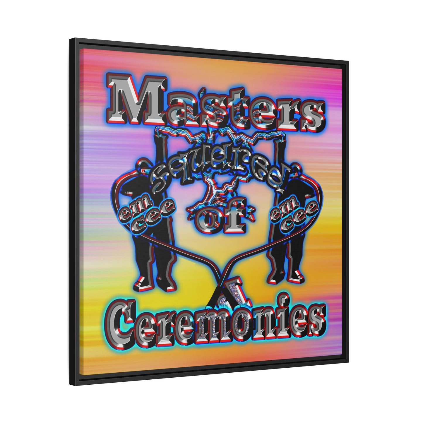 em cee squared - framed canvas art (color blur)