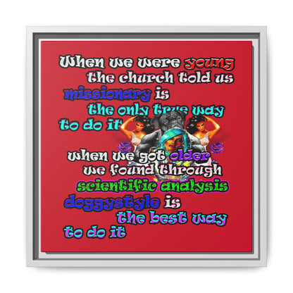 doggystyle - framed canvas art (dark red)