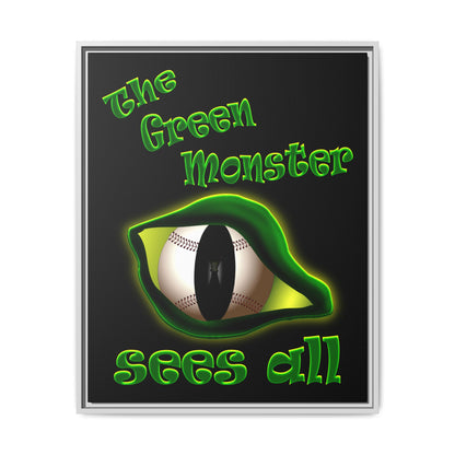 green monster - framed canvas art (black)