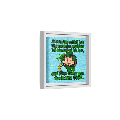 turtle race - framed canvas art (faded blue)