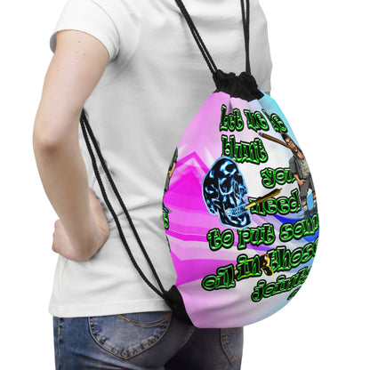 og - Drawstring Bag (light blue-pink wave)