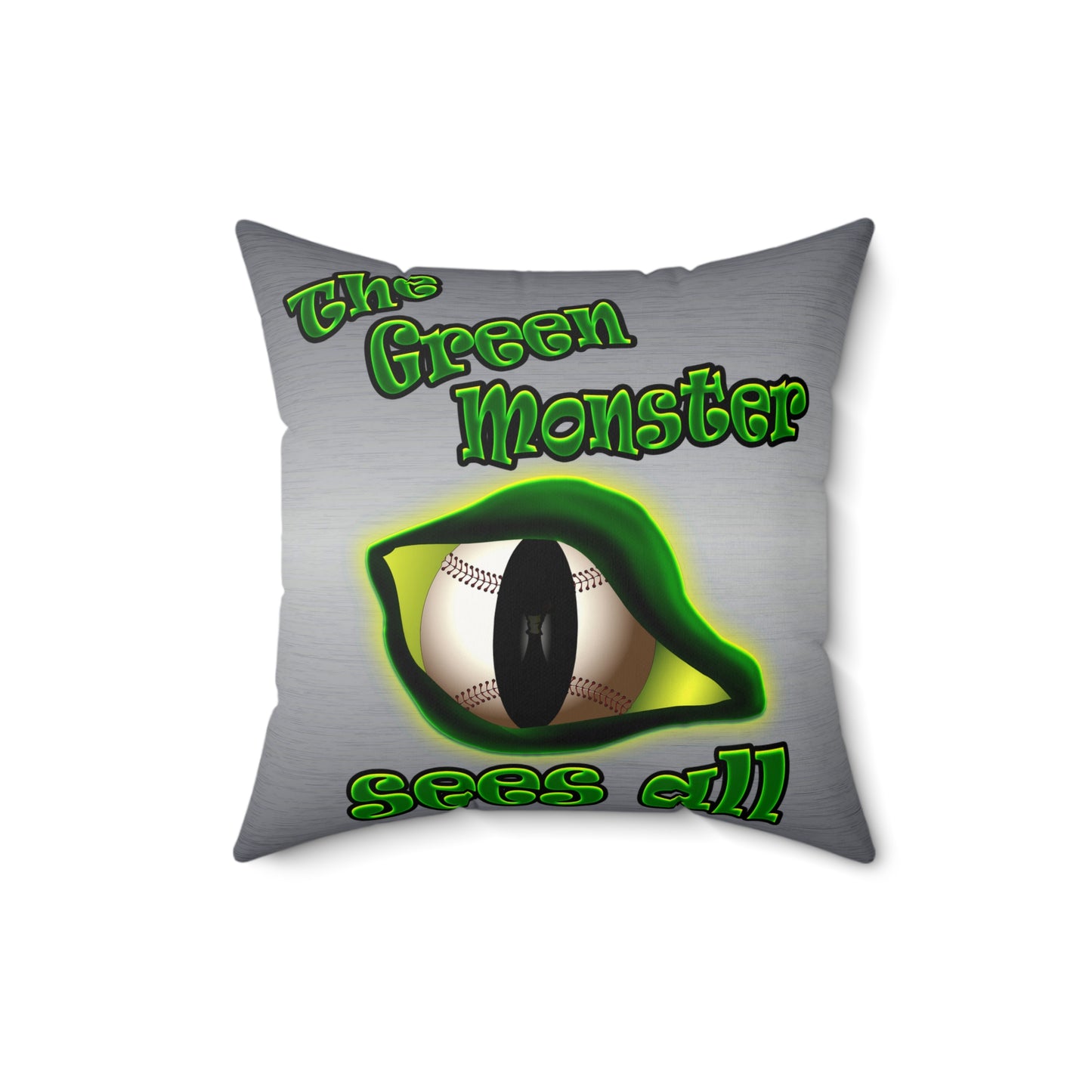 green monster - Faux Suede Square Pillow - (brushed nickel)