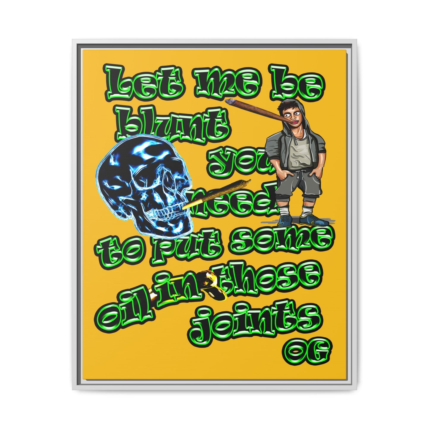 og - framed canvas art (yellow)
