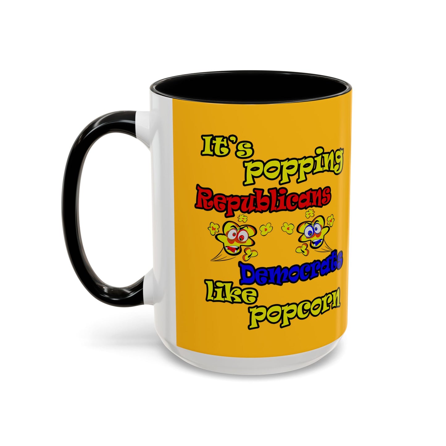 popping like popcorn - Accent Mug (yellow)