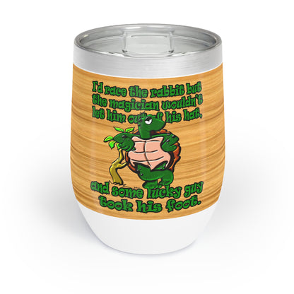 turtle race - Chill Wine Tumbler (butterscotch wood finish)
