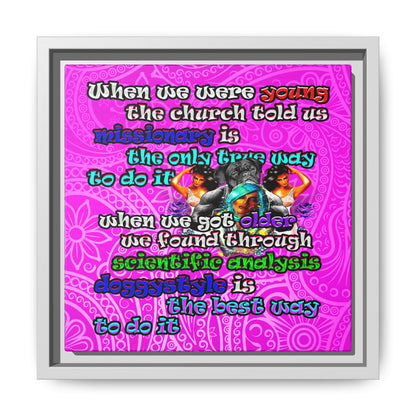 doggystyle - framed canvas art (pink swirl)