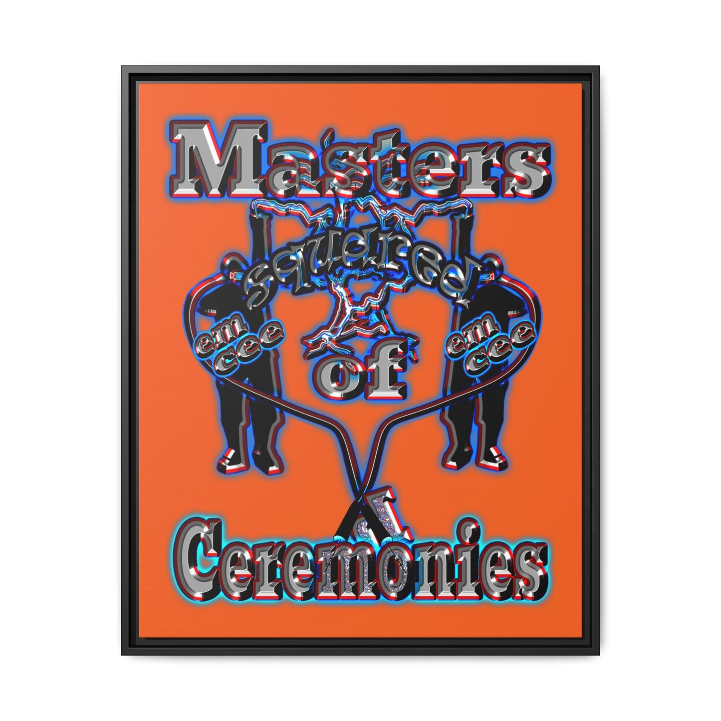 em cee squared - framed canvas art (orange)