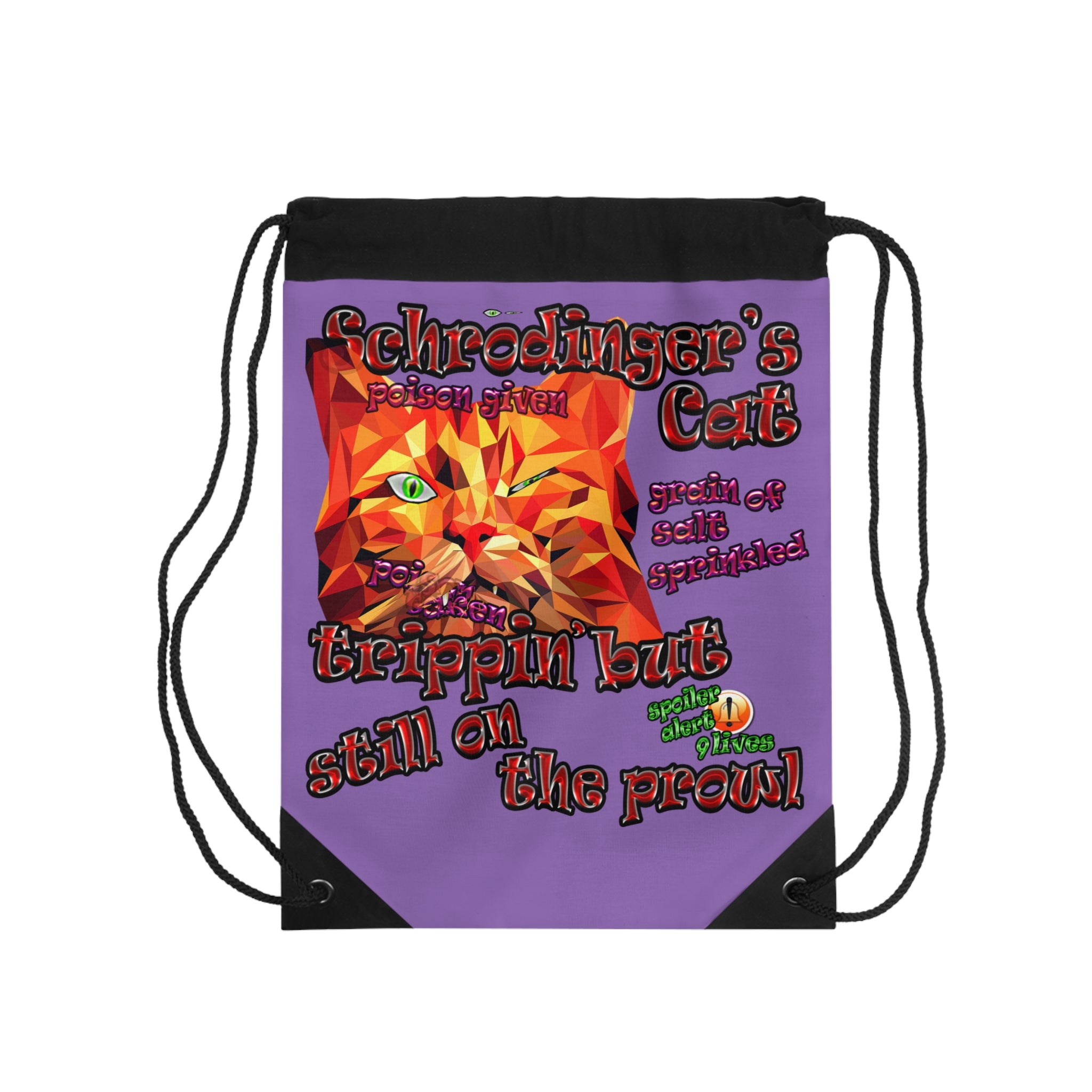 schrodinger's cat - Drawstring Bag (light purple)