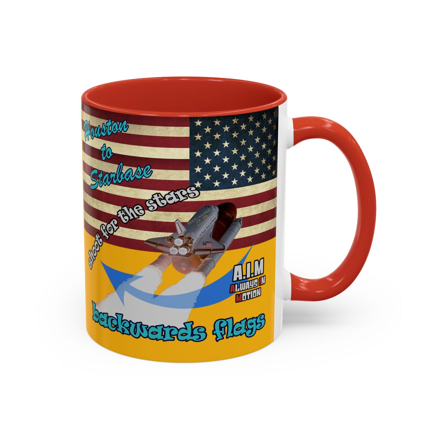 shoot for the stars - Accent Mug (yellow)