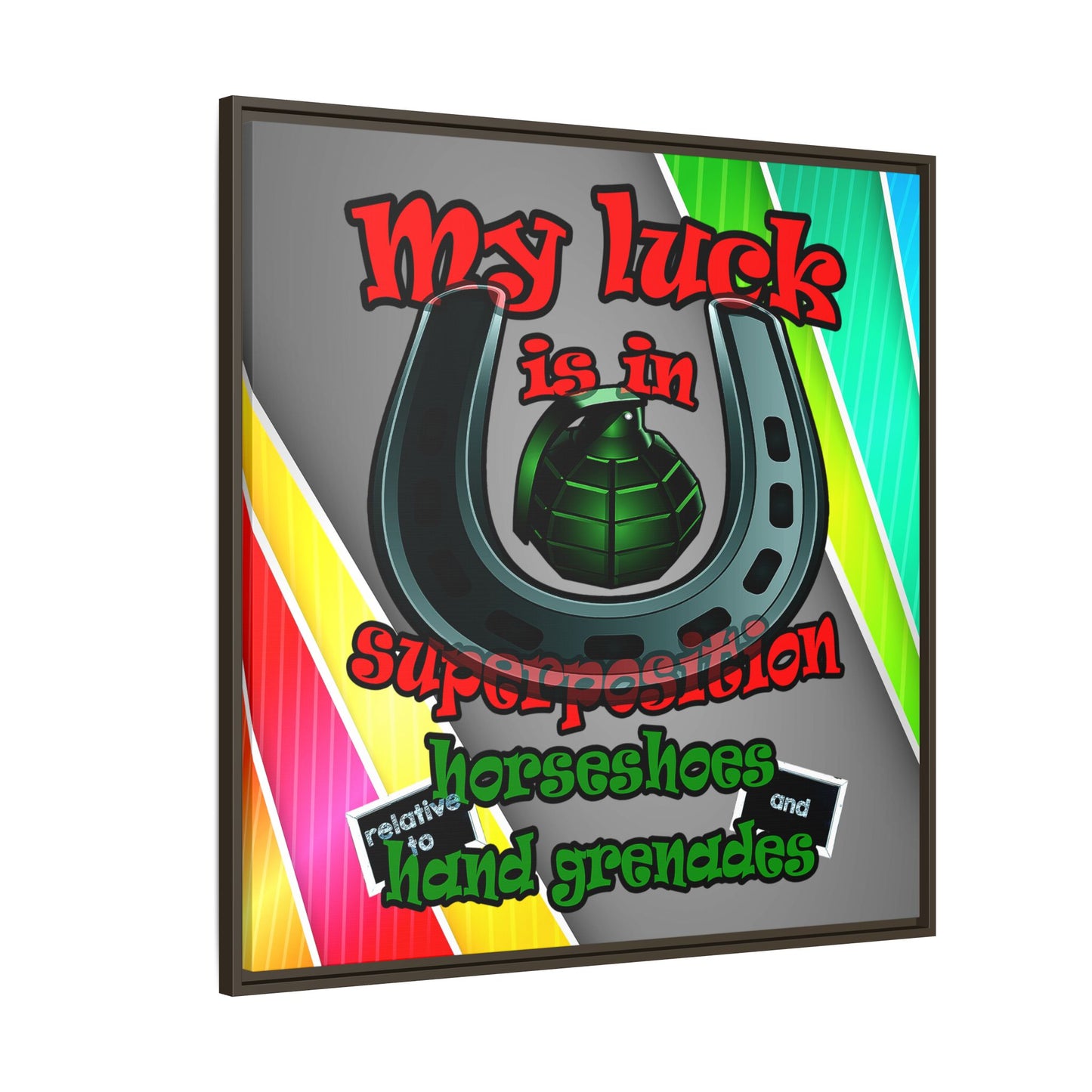 my luck - framed canvas art (rainbow split)