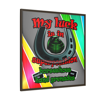 my luck - framed canvas art (rainbow split)