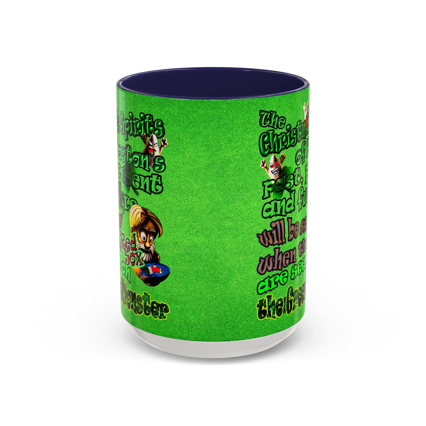 christmas spirits of boston - Accent Mug (green turf)