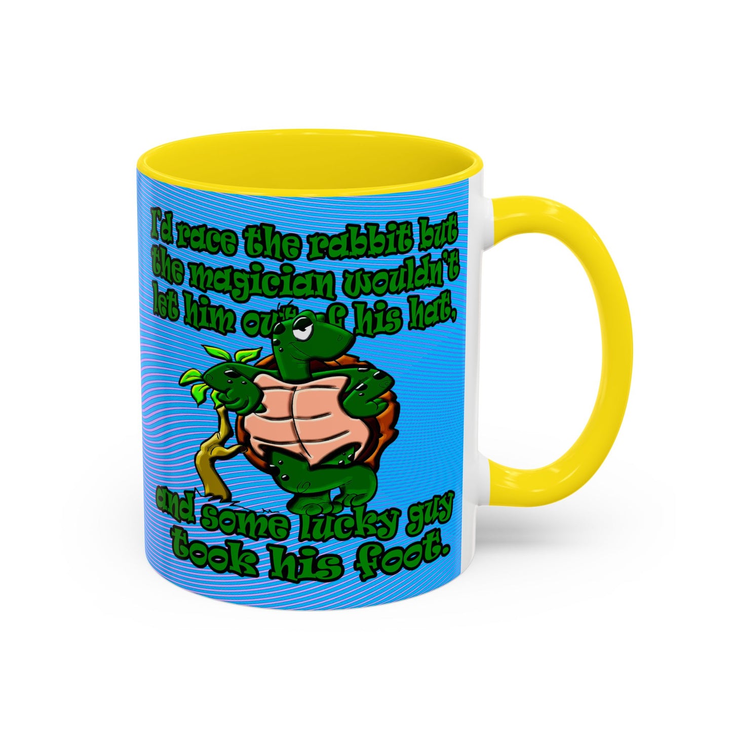turtle race - Accent Mug (light blue-purple wave)