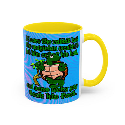 turtle race - Accent Mug (light blue-purple wave)