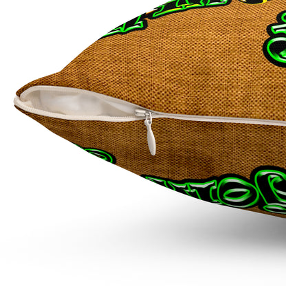 og - Spun Polyester Square Pillow - (dichromatic brown papyrus)