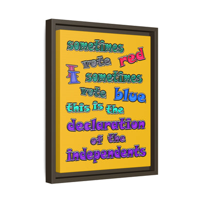 declaration of the independents - framed canvas art (yellow)