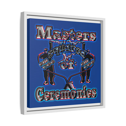 em cee squared - framed canvas art (dark blue)