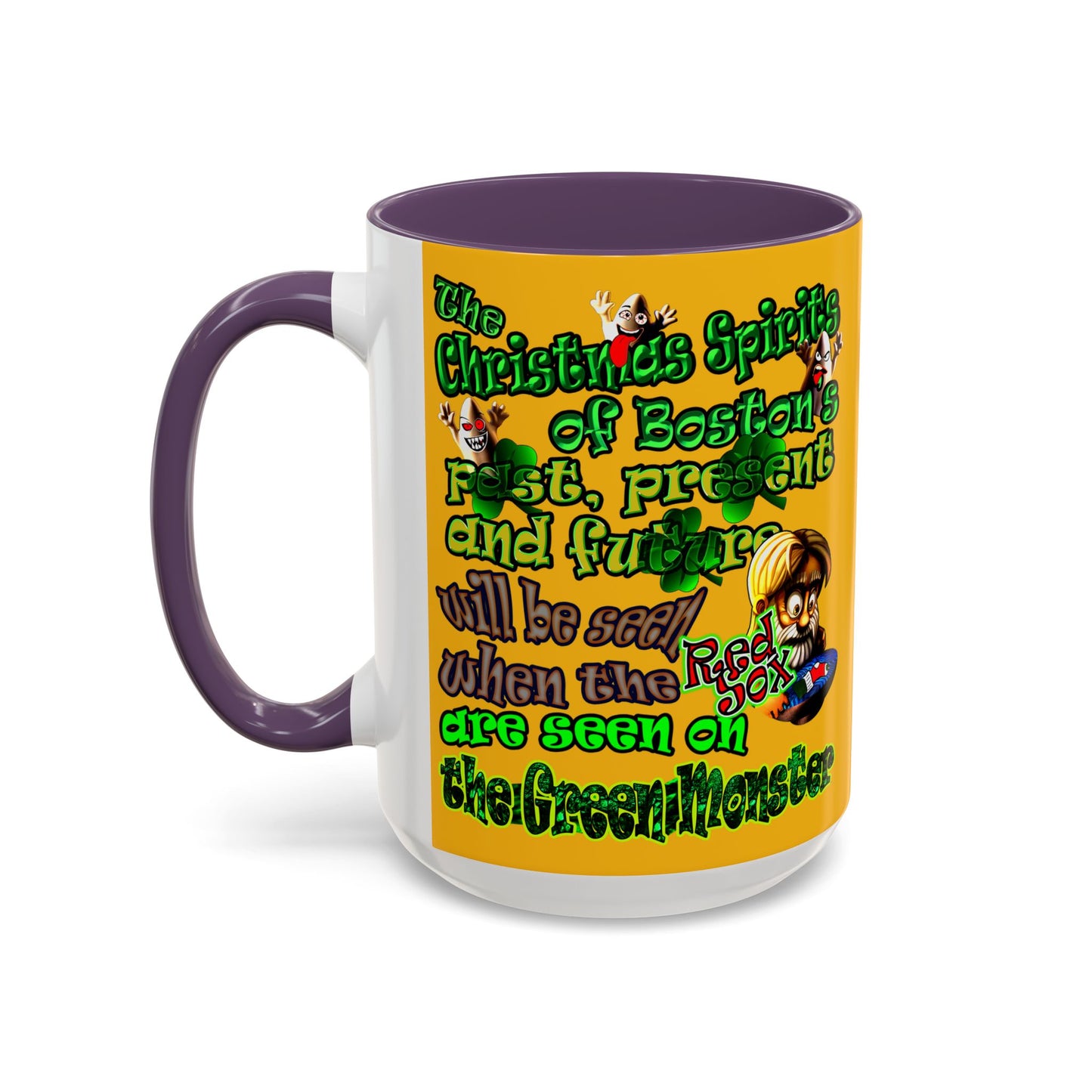 christmas spirits of boston - Accent Mug (yellow)