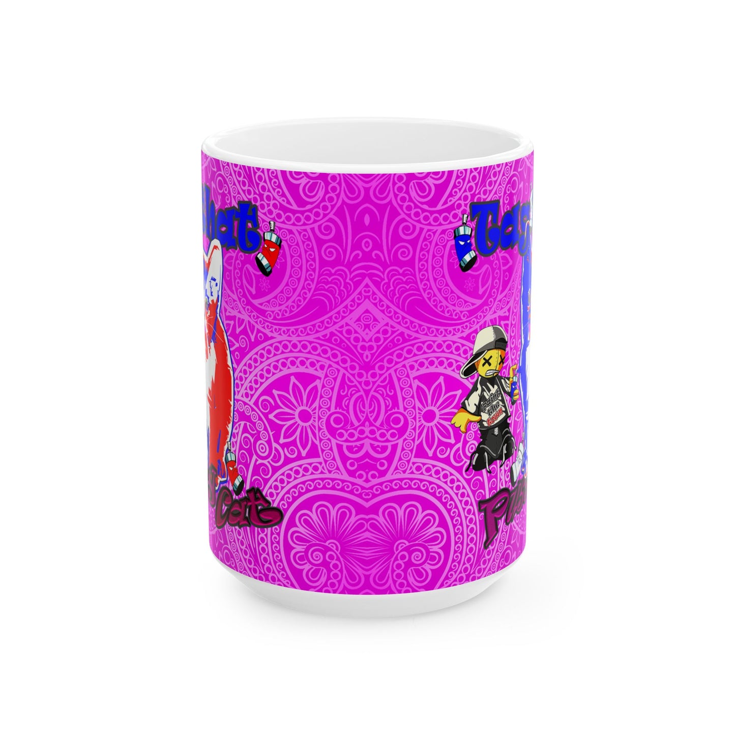 tag that - White Mug (pink swirl)