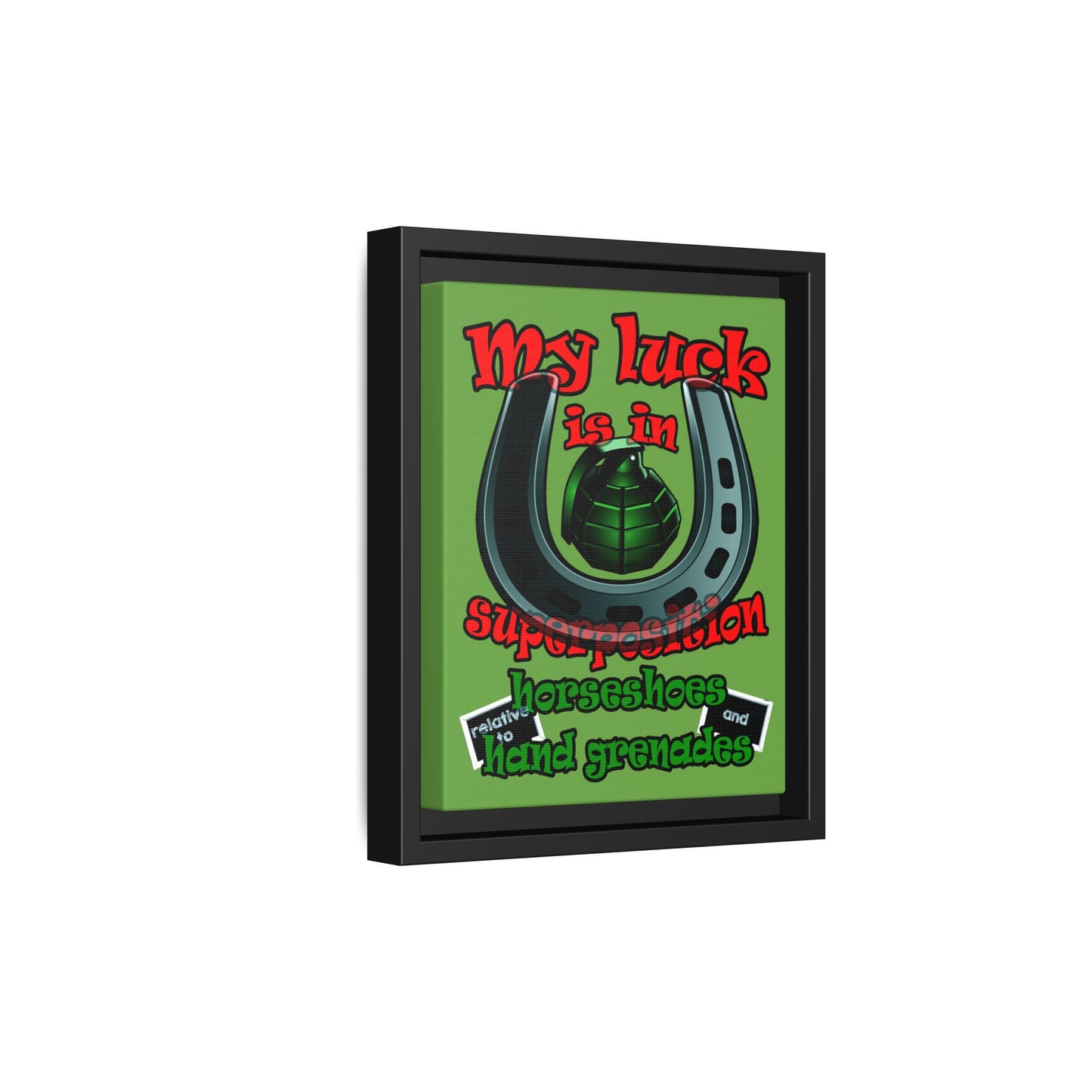 my luck - framed canvas art (green)
