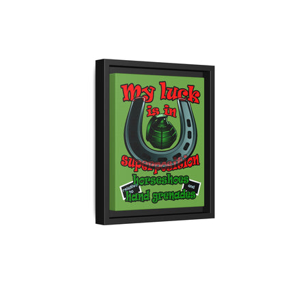my luck - framed canvas art (green)