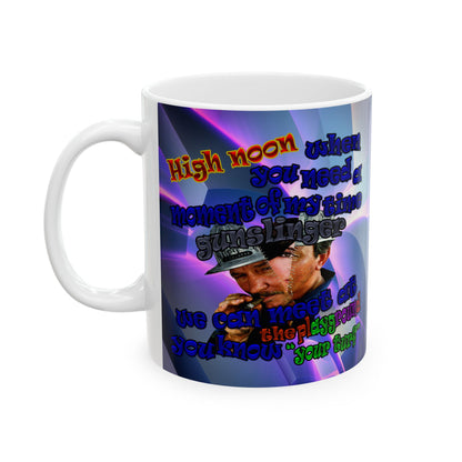 high noon - White Mug (grey-pink wave)