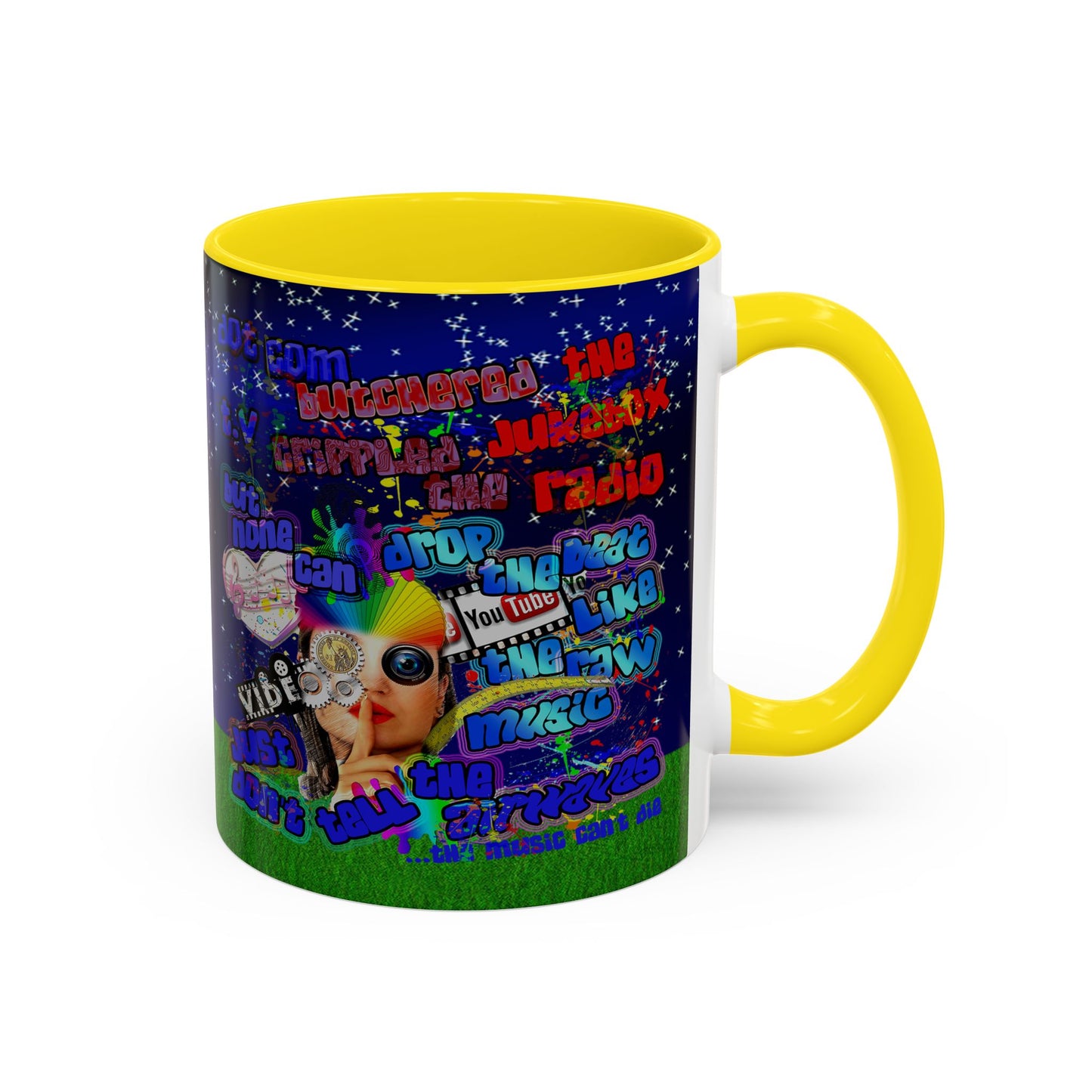 drop the beat - Accent Mug ('snoops' background)