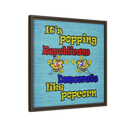 popping like popcorn - framed canvas art (faded dark blue)