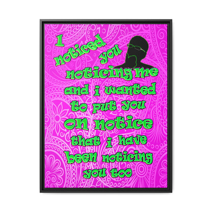 noticed you noticing - framed canvas art (pink swirl)
