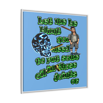 og - framed canvas art (light blue)