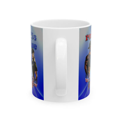 rw&b lives matter - White Mug (blue-white wave)