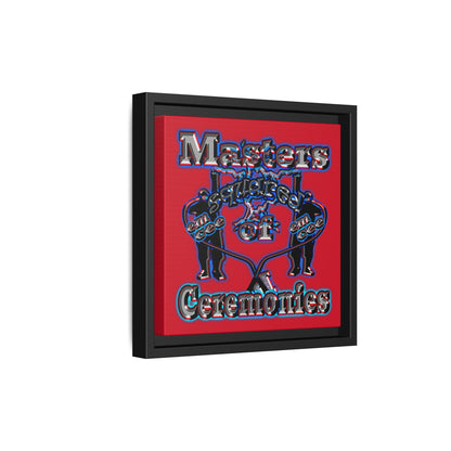 em cee squared - framed canvas art (dark red)
