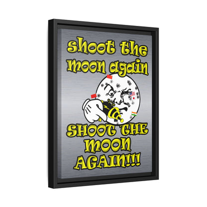 shoot the moon again - framed canvas art (brushed nickel)