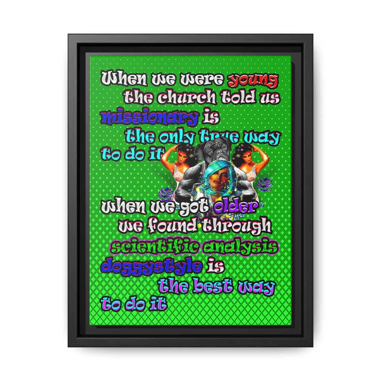 doggystyle - framed canvas art (logo green)