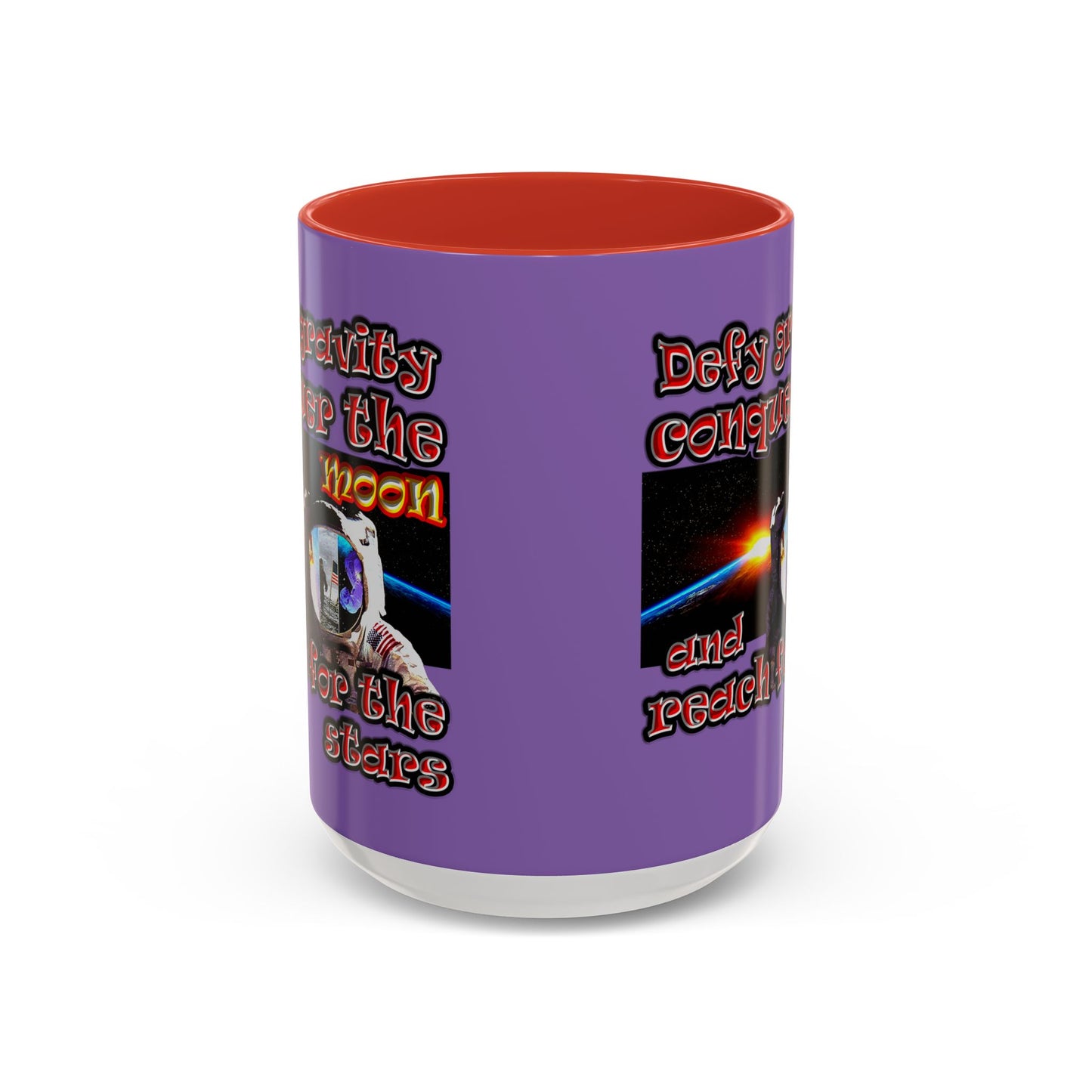 defy conquer reach - Accent Mug (light purple)