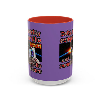 defy conquer reach - Accent Mug (light purple)