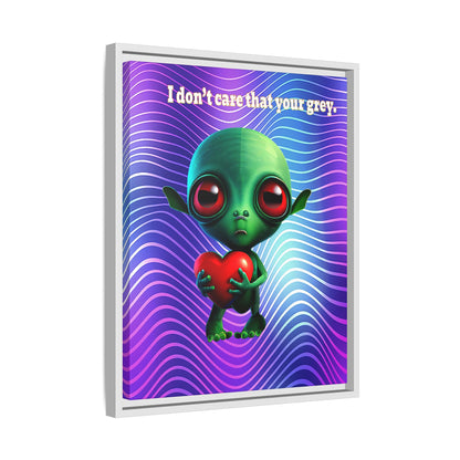 I don't care that your grey - framed canvas art (purple wave)