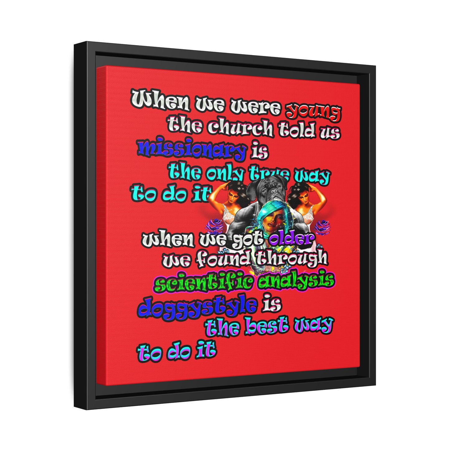 doggystyle - framed canvas art (red)