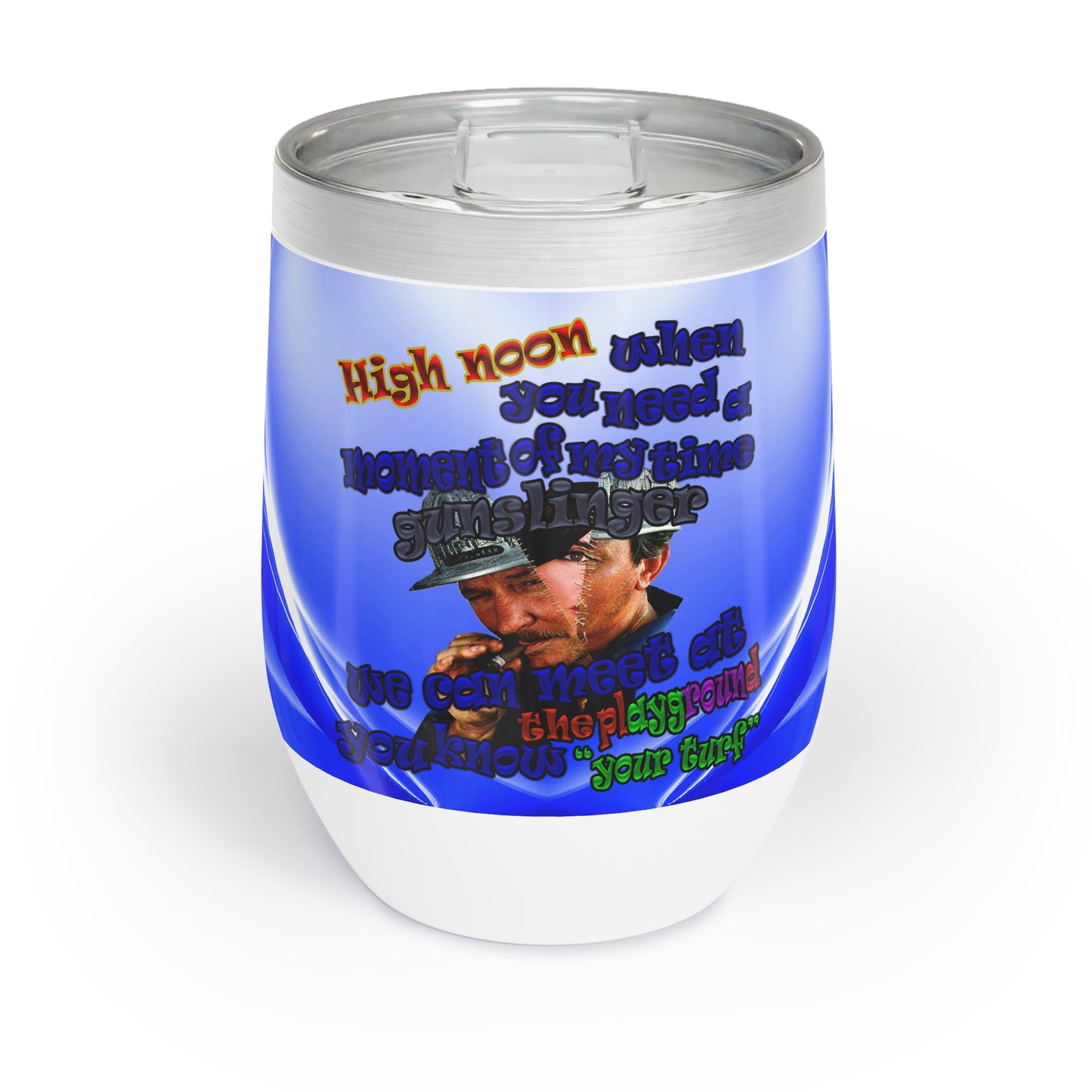 high noon - Chill Wine Tumbler (blue-white wave)