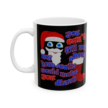 santa's shoes - White Mug (black)