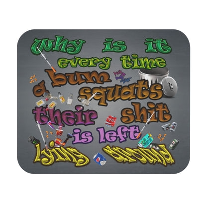 the bum's shit - Mouse Pad (Rectangle) (grey-light grey)